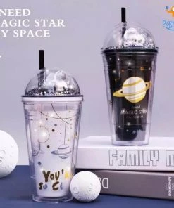 Big Daddy Galaxy Sparkle Sipper Bottle With Straw