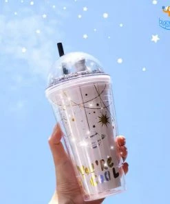Big Daddy Galaxy Sparkle Sipper Bottle With Straw