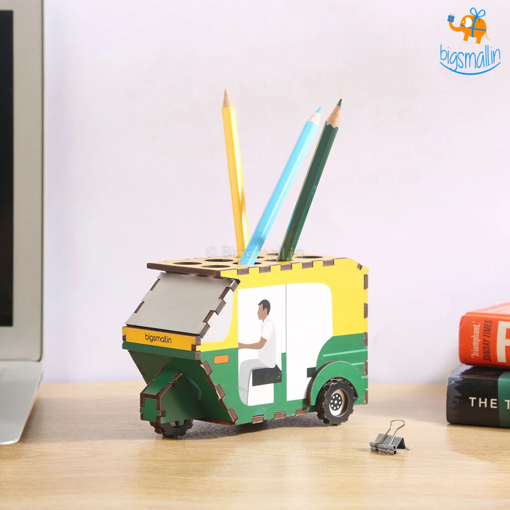 Ascetic Auto Rickshaw Pen Stand Father's Day