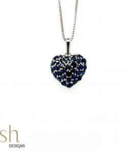 Ash Designs All Of It Ava Blue Sapphire Pendant With Silver Chain