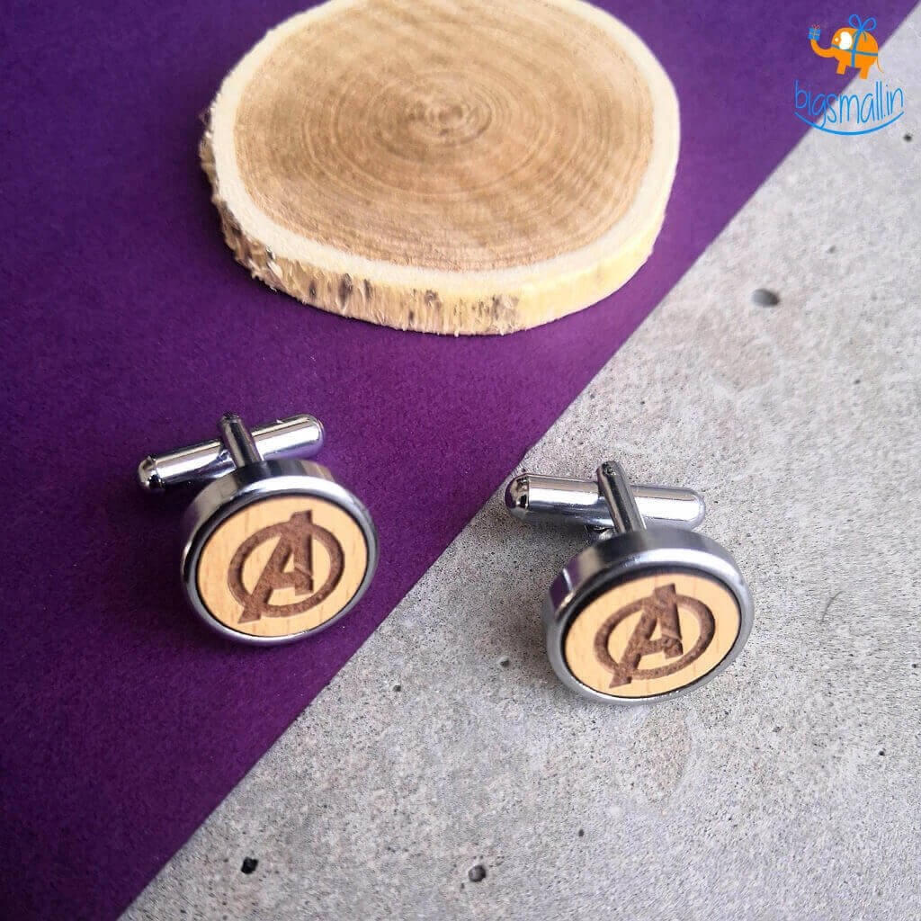 DesignWesign Avengers Wooden Cufflinks