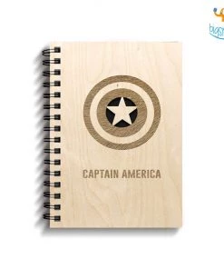 Bigsmall_cc Avengers Superhero Engraved Wooden Diary