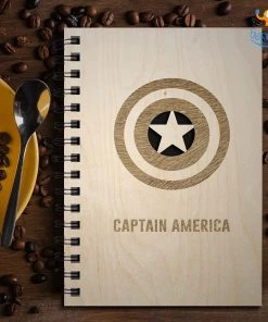 Bigsmall_cc Avengers Superhero Engraved Wooden Diary