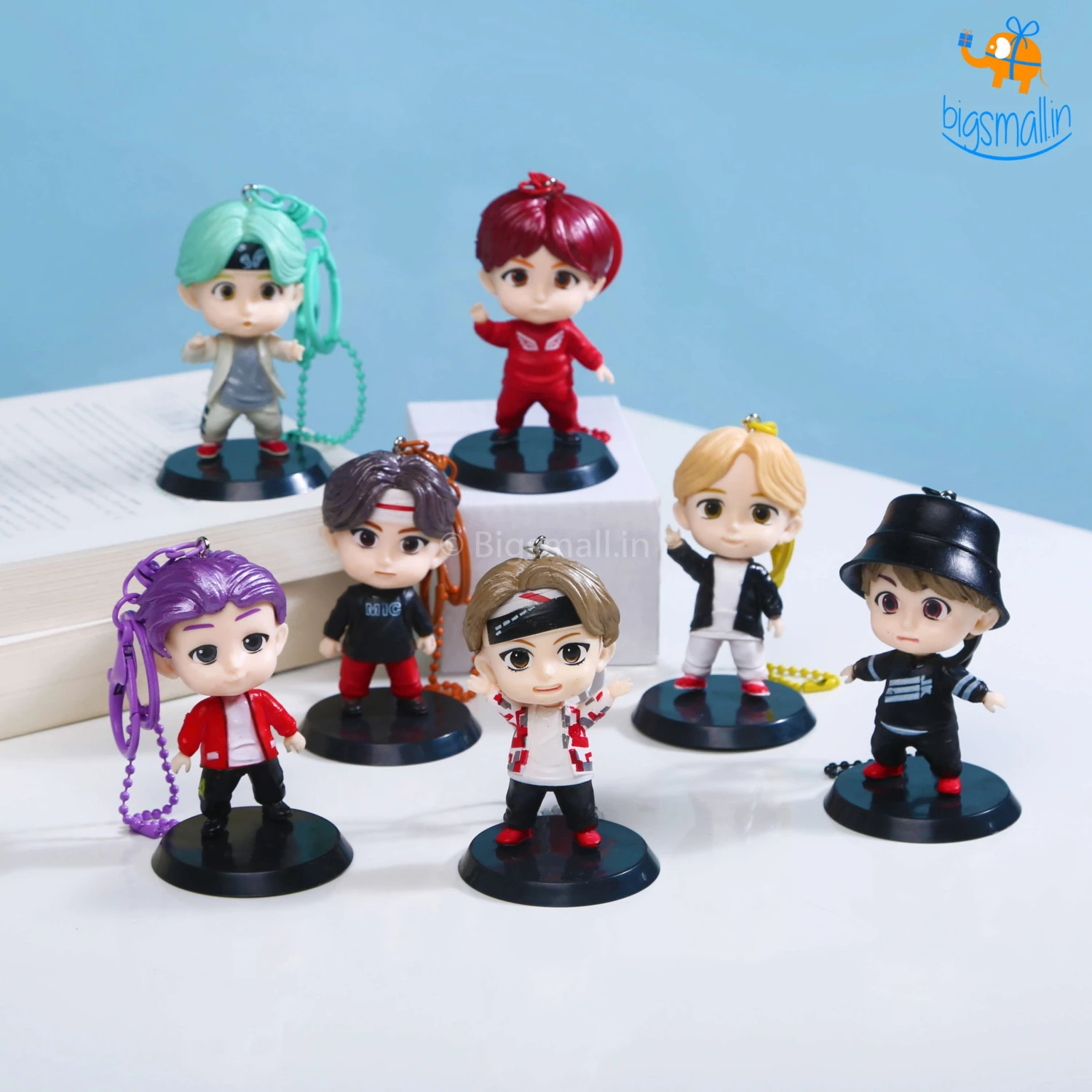 Bigsmall_hmk BTS Action Figure With Keychain - Set Of 7