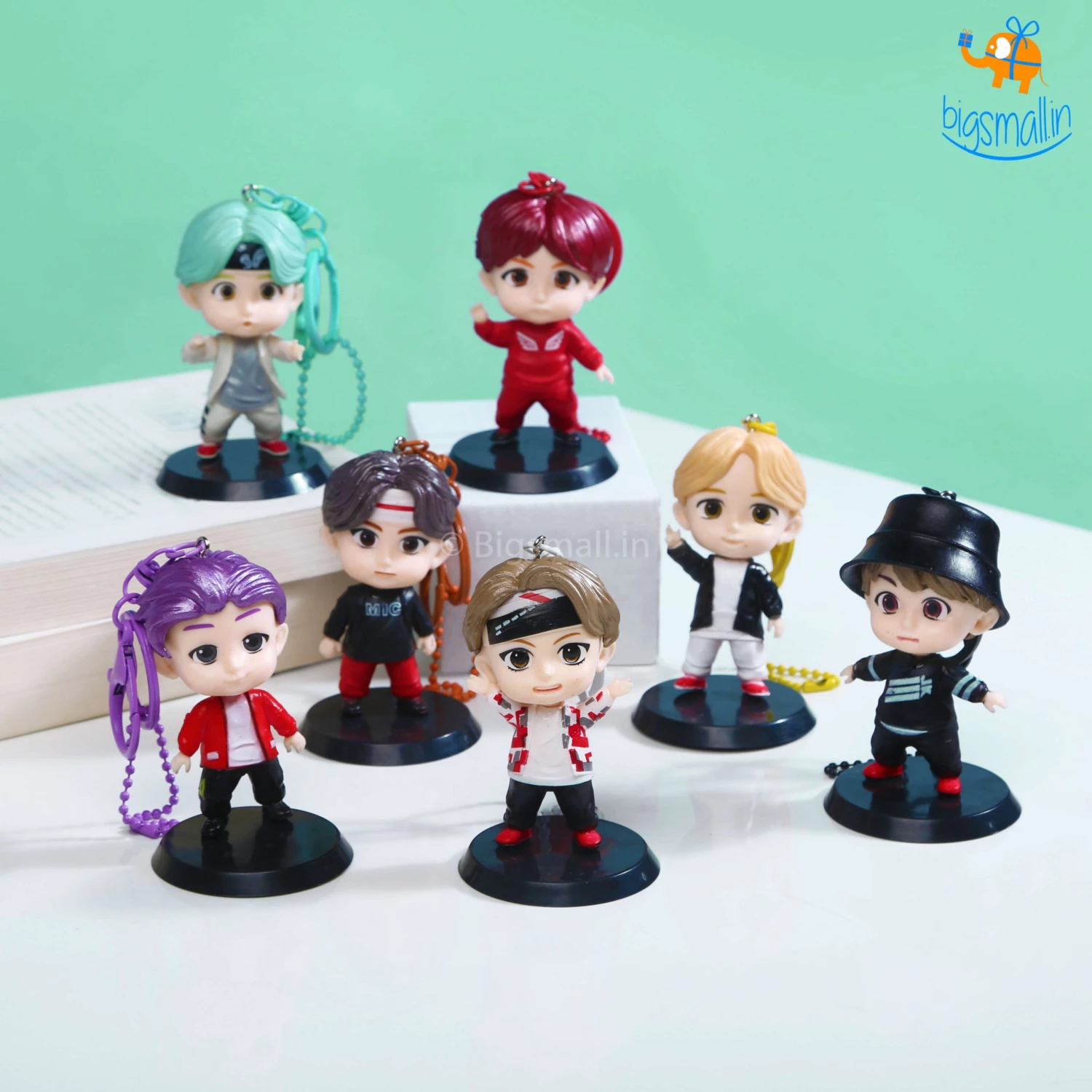 Bigsmall_hmk BTS Action Figure With Keychain - Set Of 7