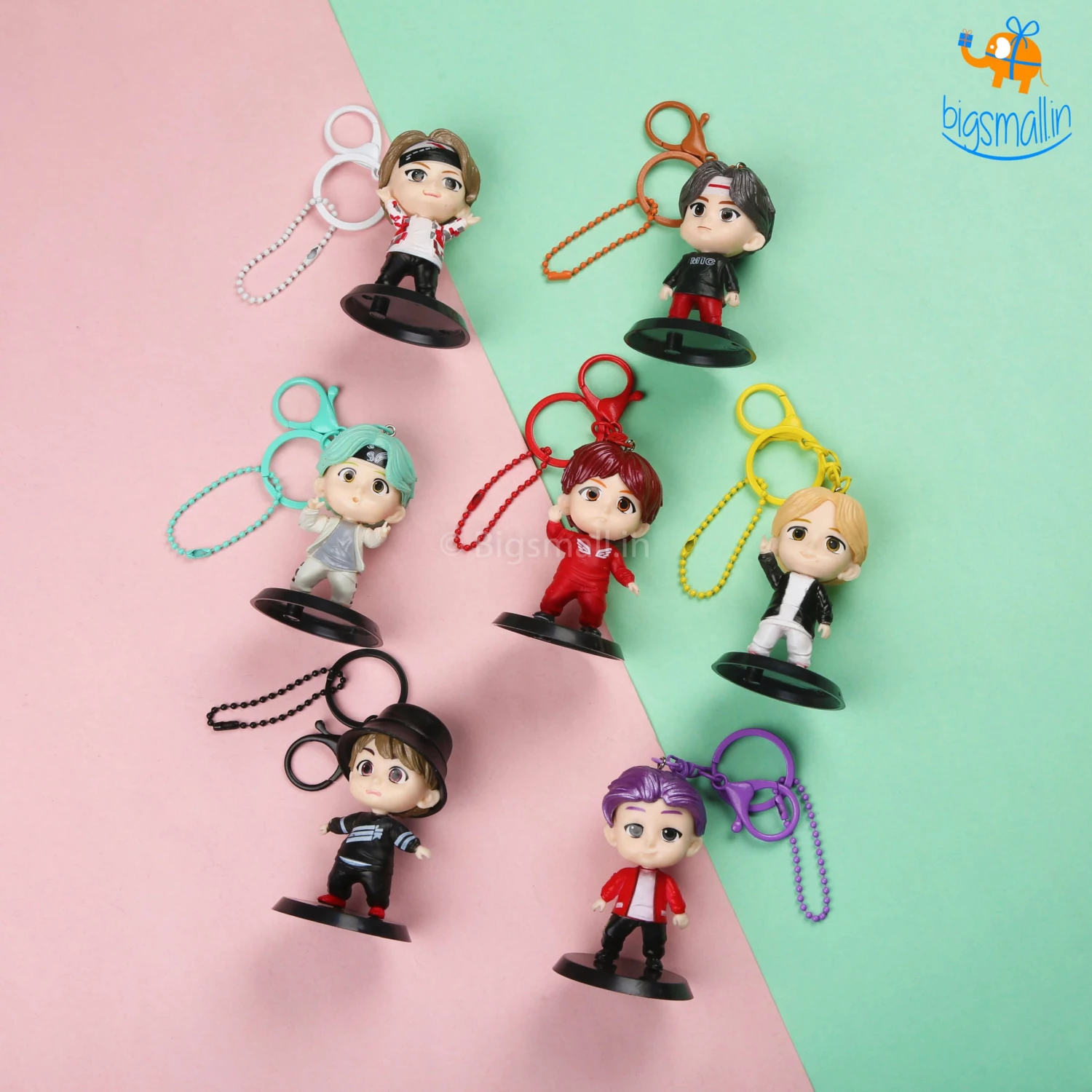 Bigsmall_hmk BTS Action Figure With Keychain - Set Of 7
