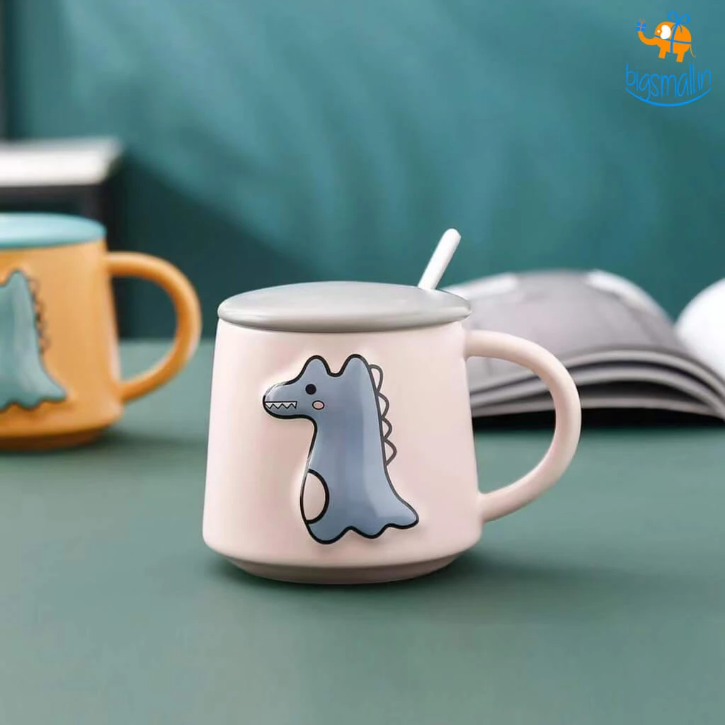 Bigsmall_hmk All Of It Baby Dino Mug With Lid And Spoon