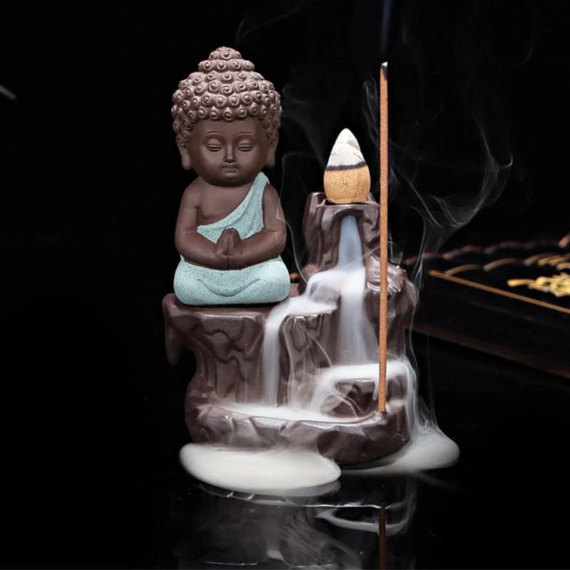 VinnyC Back-flow Buddha Incense Burner With 80 Cones