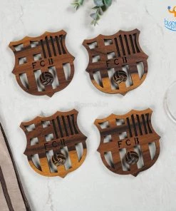 Bigsmall_cc Barcelona Laser Cut Wooden Coasters - Set Of 4