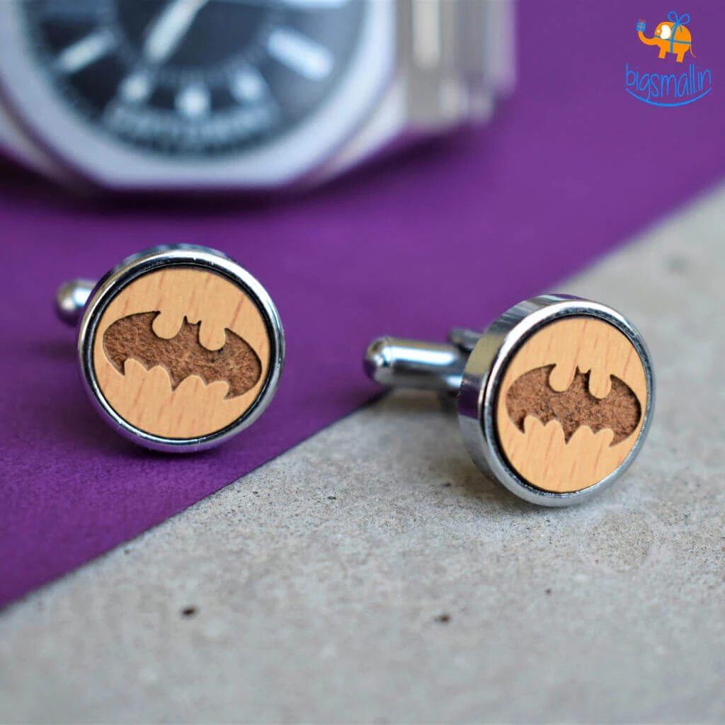 DesignWesign Batman Wooden Cufflinks