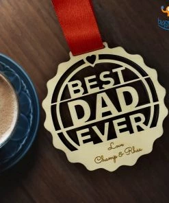 Chitra Chaya Personalized Best Dad Wooden Medal | COD Not Available Father's Day