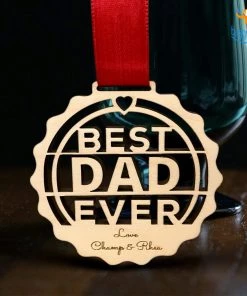 Chitra Chaya Personalized Best Dad Wooden Medal | COD Not Available Father's Day