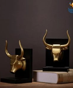 VinnyC All Of It Bull Head Bookends