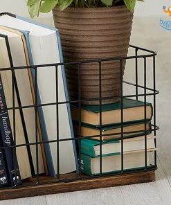 Hollyhock Black Metal Wire Storage Basket All Of It