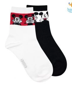 Balenzia Black And White Mickey Socks - Pack Of 2 All Of It