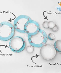 Devnow All Of It Sakura Printed Dinner Set - 21 Pcs