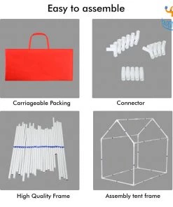 Soumya All Of It Canvas Kids Small Multi Color Tent House With Quilt