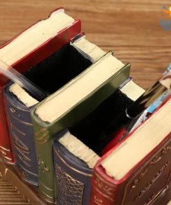 Bigsmall_hmk Retro Book Resin Stationery Holder - Hand Painted