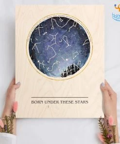 Chitra Chaya Born Under These Stars - Personalized Wooden Frame | COD Not Available