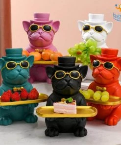 Coral Tree Hand-painted Dog Decorative Tray