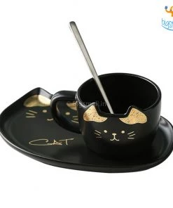 Bigsmall_hmk All Of It Kitty Cup & Saucer With Spoon Set