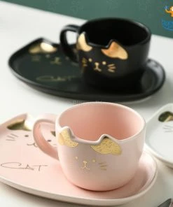 Bigsmall_hmk All Of It Kitty Cup & Saucer With Spoon Set
