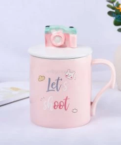 Bigsmall_hmk Creative Gifts Camera Mug With 3D Lid & Spoon