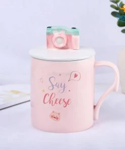 Bigsmall_hmk Creative Gifts Camera Mug With 3D Lid & Spoon