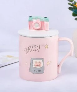 Bigsmall_hmk Creative Gifts Camera Mug With 3D Lid & Spoon