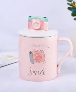 Bigsmall_hmk Creative Gifts Camera Mug With 3D Lid & Spoon
