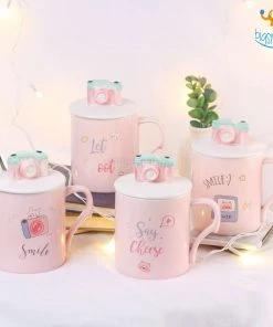 Bigsmall_hmk Creative Gifts Camera Mug With 3D Lid & Spoon