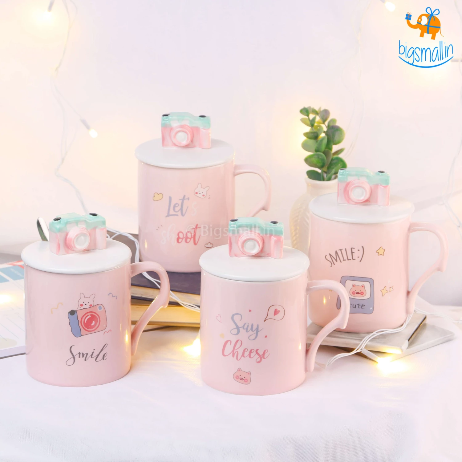 Bigsmall_hmk Creative Gifts Camera Mug With 3D Lid & Spoon