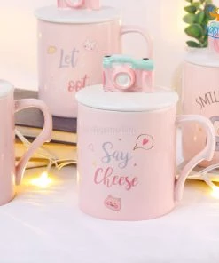 Bigsmall_hmk Creative Gifts Camera Mug With 3D Lid & Spoon