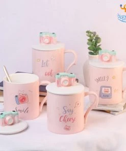 Bigsmall_hmk Creative Gifts Camera Mug With 3D Lid & Spoon