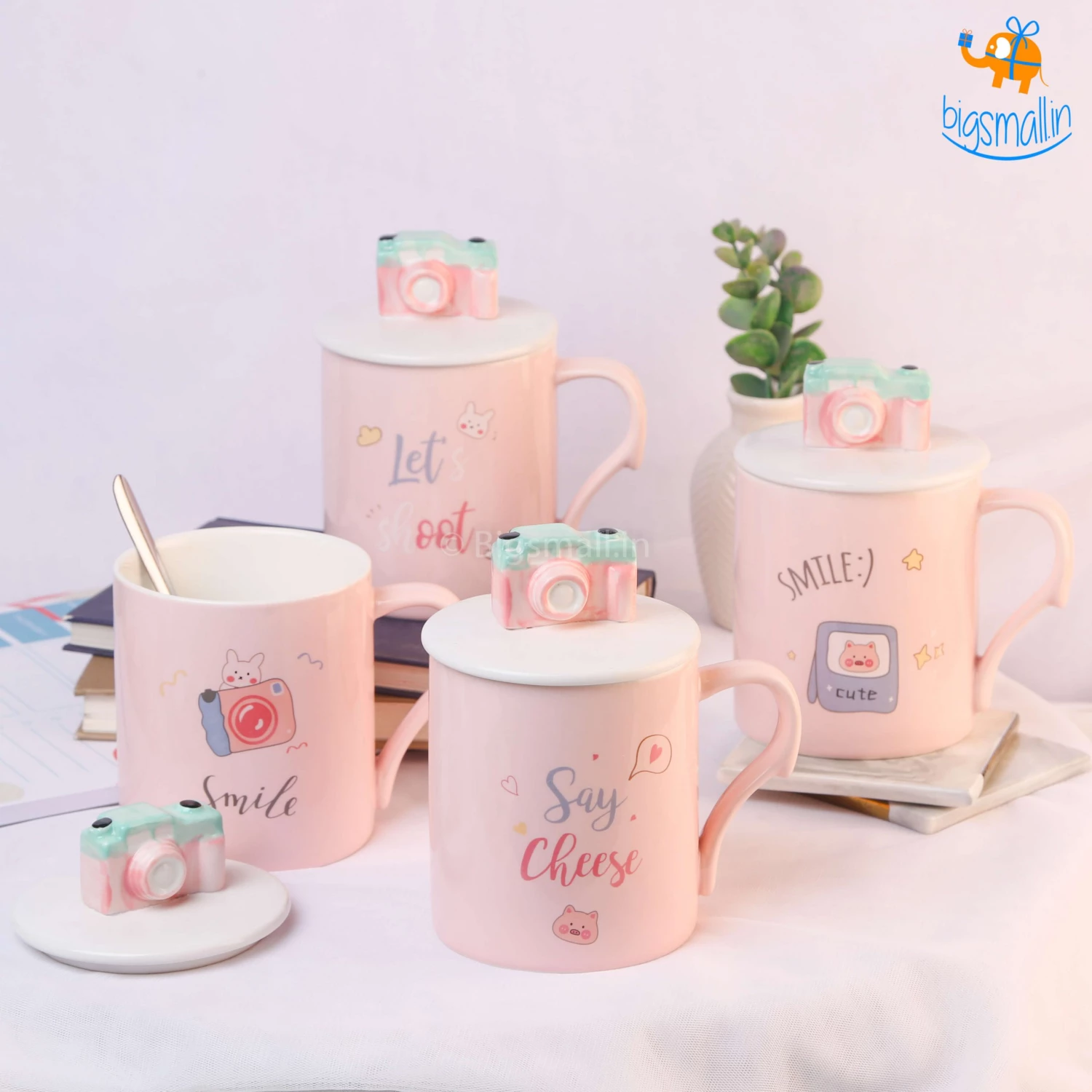 Bigsmall_hmk Creative Gifts Camera Mug With 3D Lid & Spoon