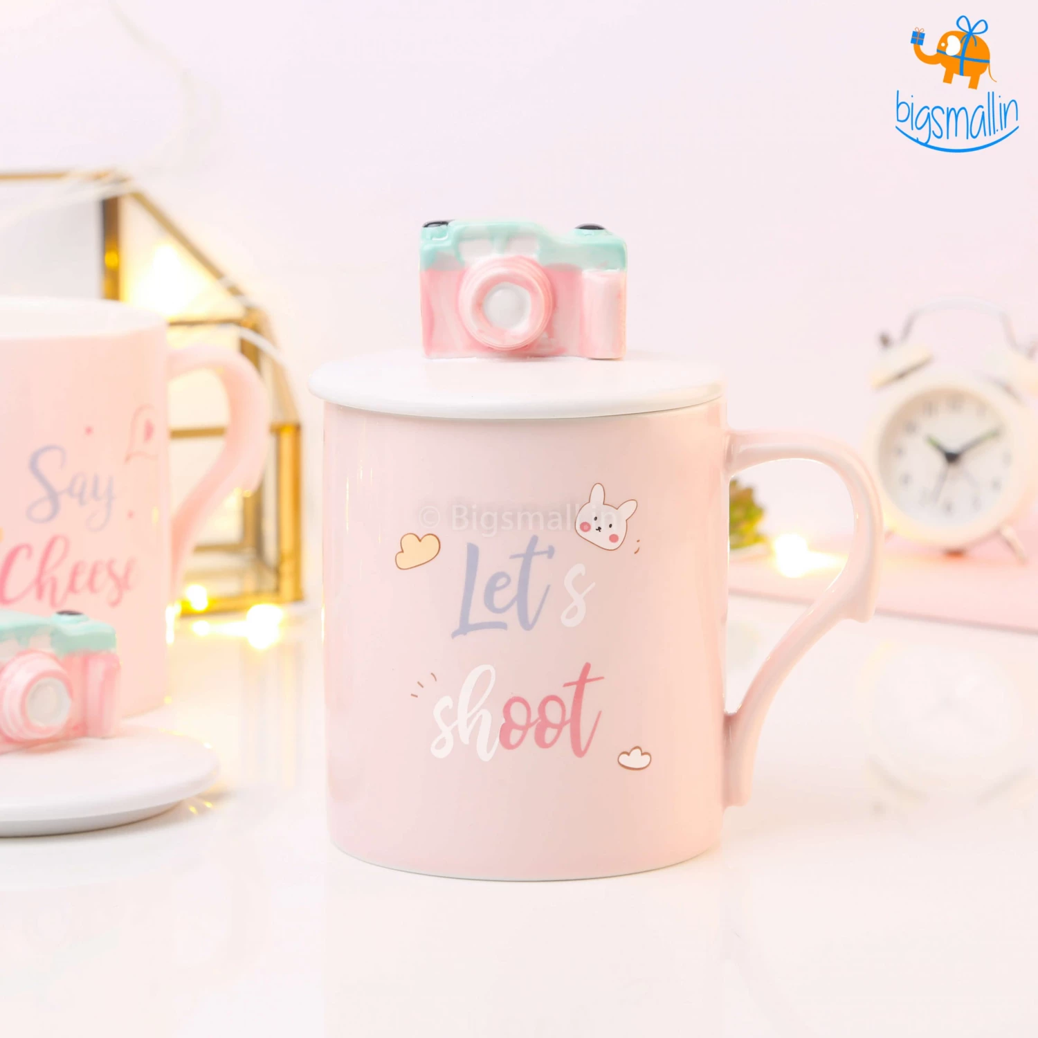 Bigsmall_hmk Creative Gifts Camera Mug With 3D Lid & Spoon