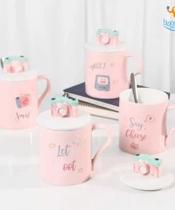 Bigsmall_hmk Creative Gifts Camera Mug With 3D Lid & Spoon