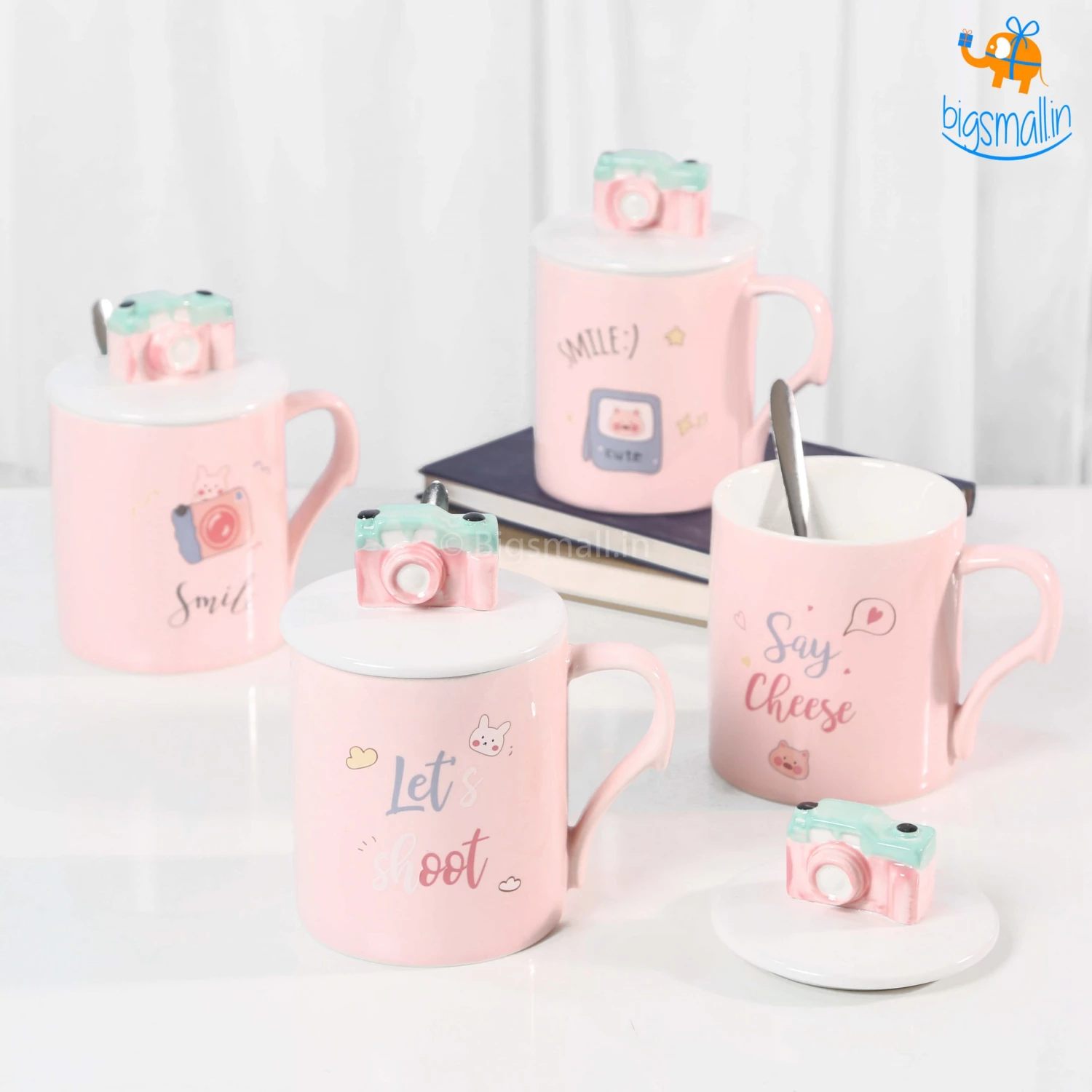 Bigsmall_hmk Creative Gifts Camera Mug With 3D Lid & Spoon