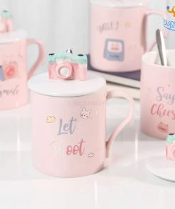 Bigsmall_hmk Creative Gifts Camera Mug With 3D Lid & Spoon