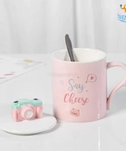 Bigsmall_hmk Creative Gifts Camera Mug With 3D Lid & Spoon