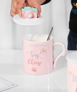 Bigsmall_hmk Creative Gifts Camera Mug With 3D Lid & Spoon