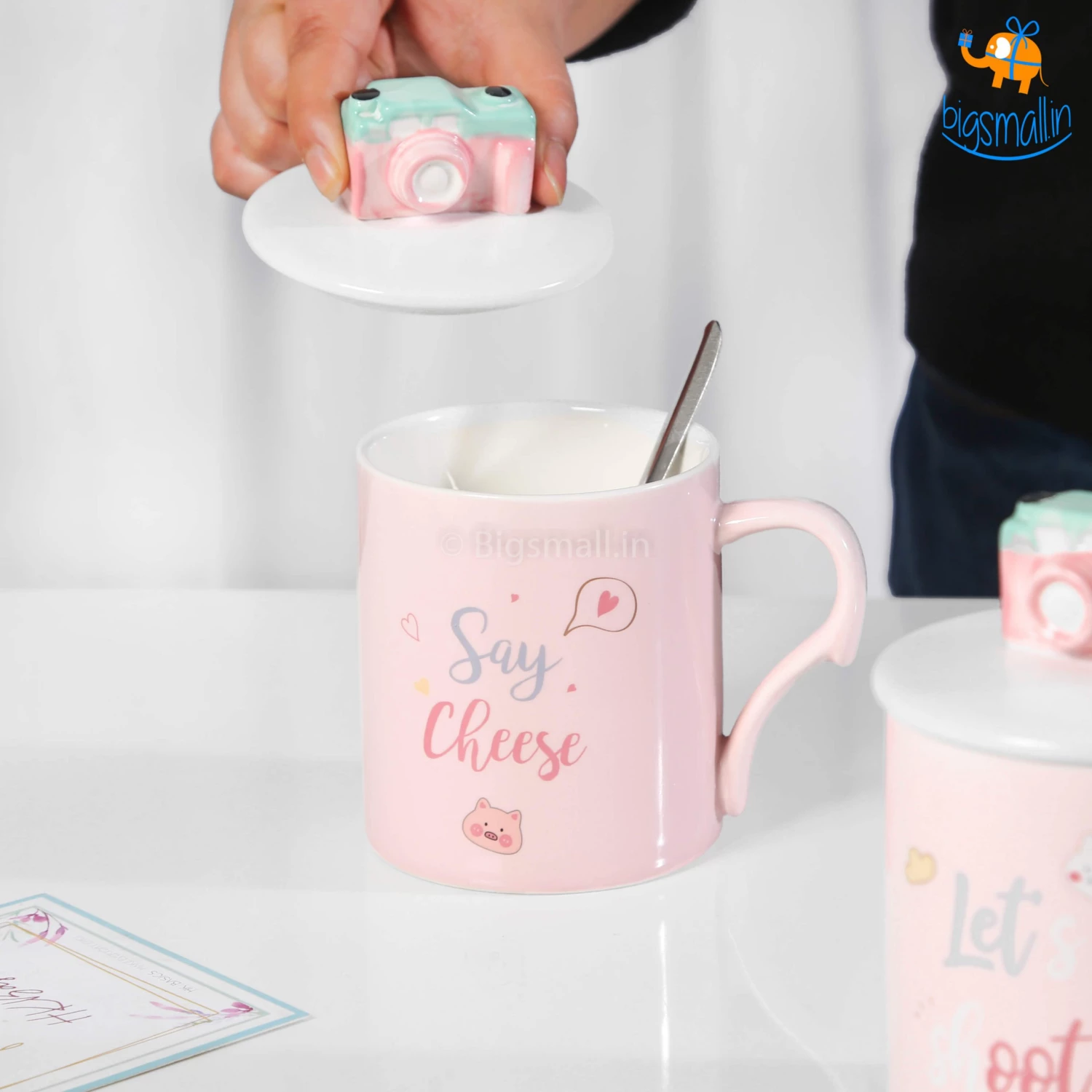 Bigsmall_hmk Creative Gifts Camera Mug With 3D Lid & Spoon