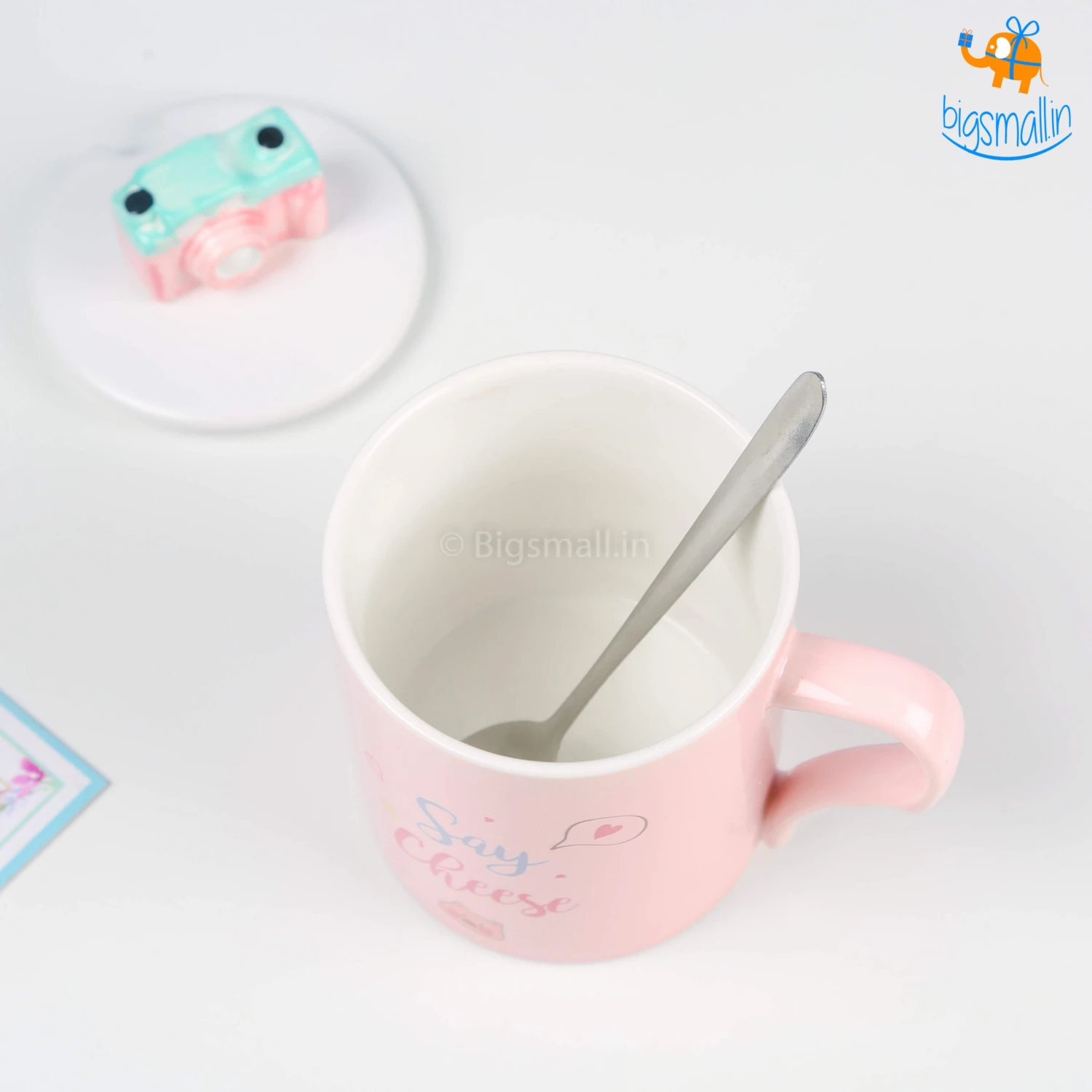 Bigsmall_hmk Creative Gifts Camera Mug With 3D Lid & Spoon