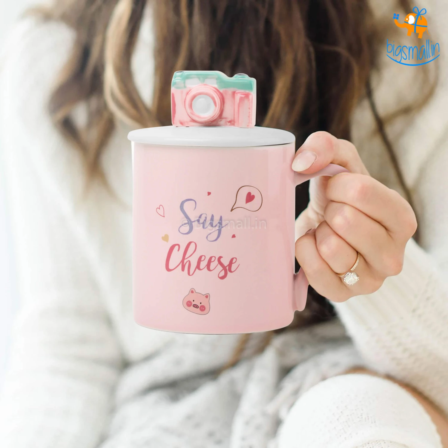 Bigsmall_hmk Creative Gifts Camera Mug With 3D Lid & Spoon