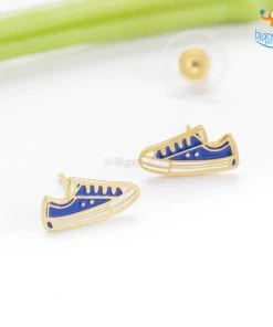 Krita & Penna Canvas Shoes Gold Plated Earrings