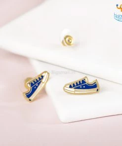Krita & Penna Canvas Shoes Gold Plated Earrings