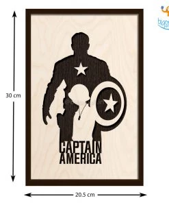 Bigsmall_cc Captain America Engraved Wooden Frame