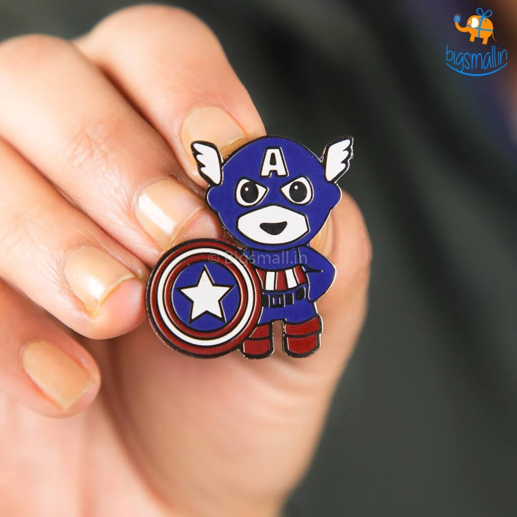 Bigsmall_piu Captain America Metallic Lapel Pin