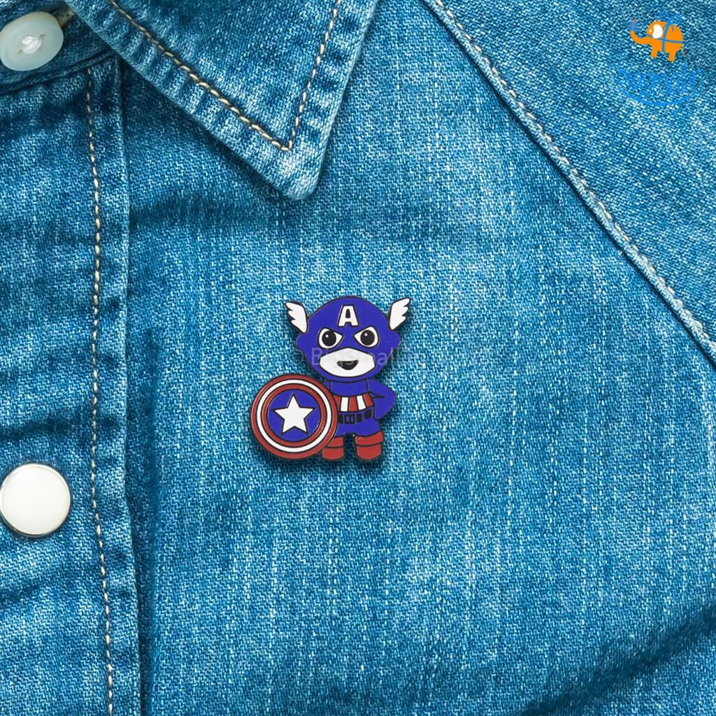 Bigsmall_piu Captain America Metallic Lapel Pin