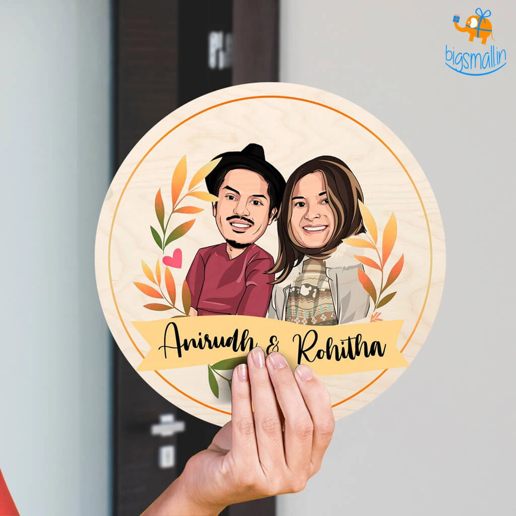 Chitra Chaya Personalized Caricature Round Name Plate | COD Not Available